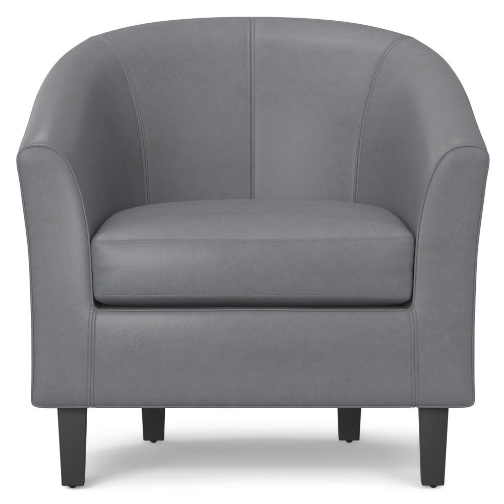 30" Gray and Dark Brown Leather Arm Chair