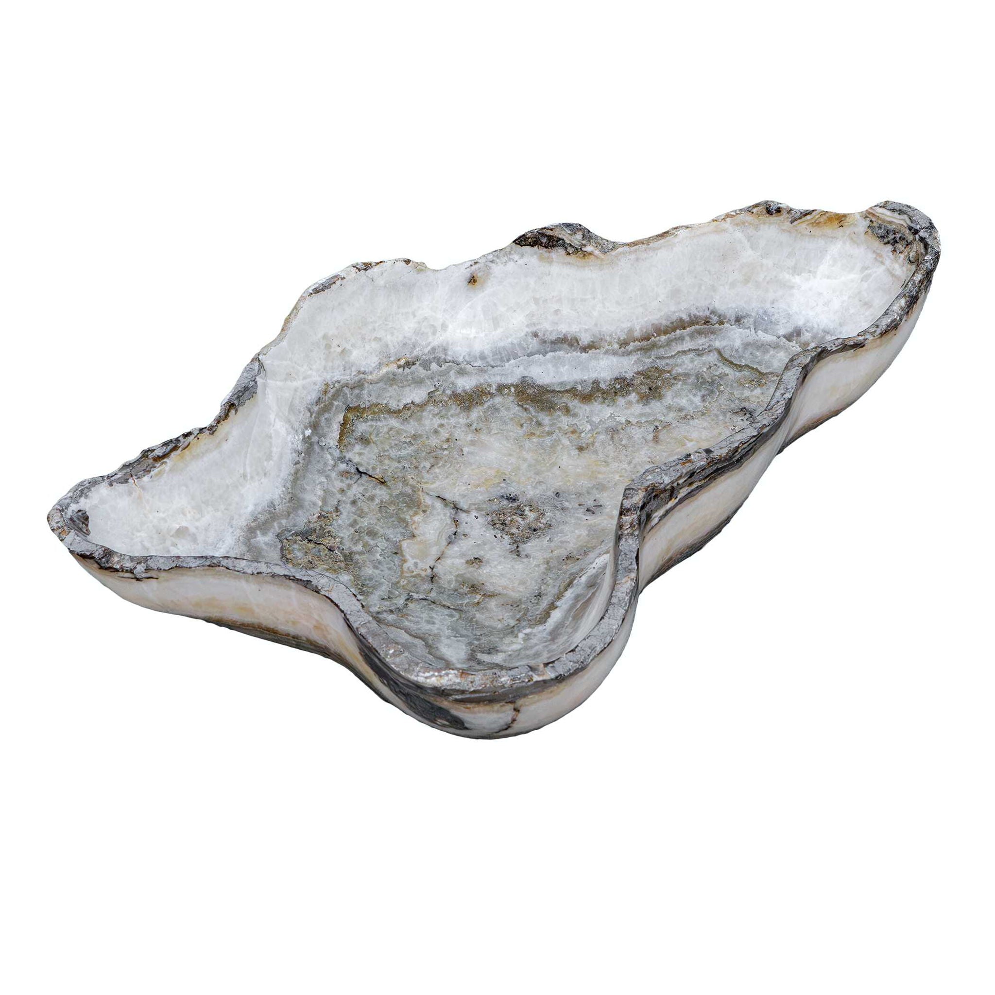 Lunara - Indoor-Outdoor Stone Bowl - Gray / White