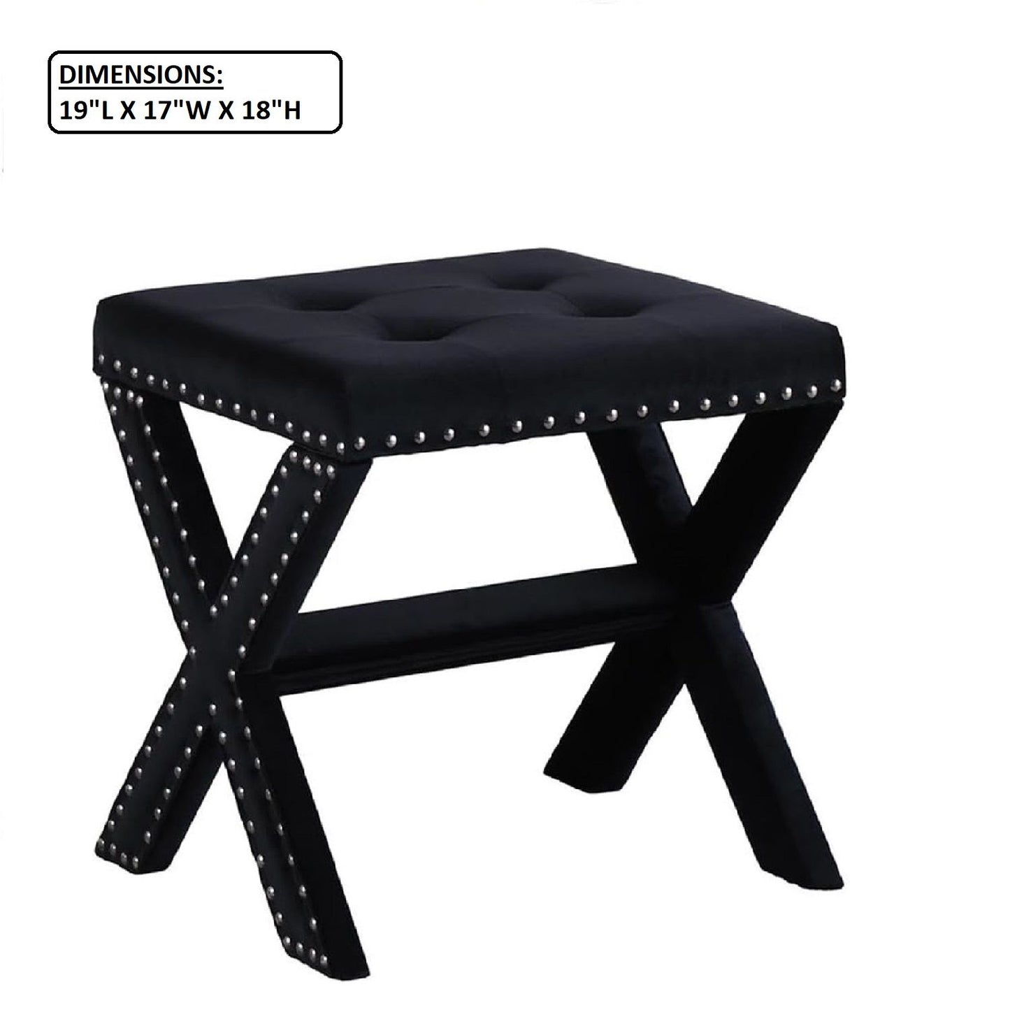 Upholstered Accent Bench With Nailhead Trim