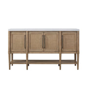 Cement Topped Server With Cane Insets - Sand