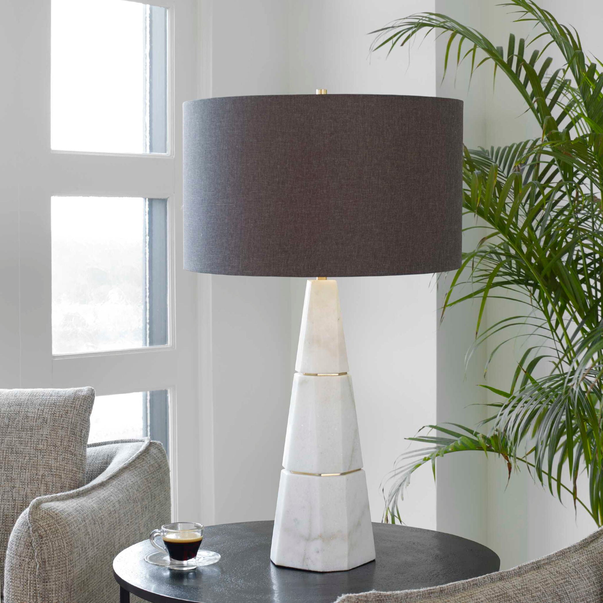 Citadel - Marble Table Lamp - White