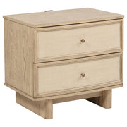 Kimpton - 2 Drawer Nightstand With USB Charging Ports - Beige