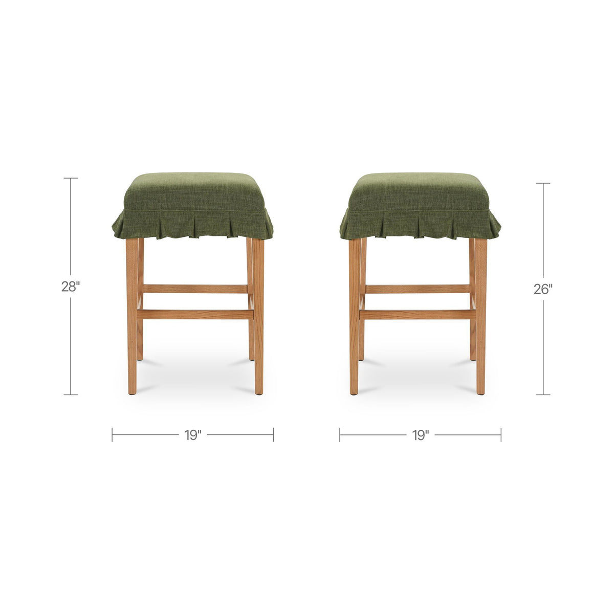 Anna - Counter Stool - Green / Light Brown