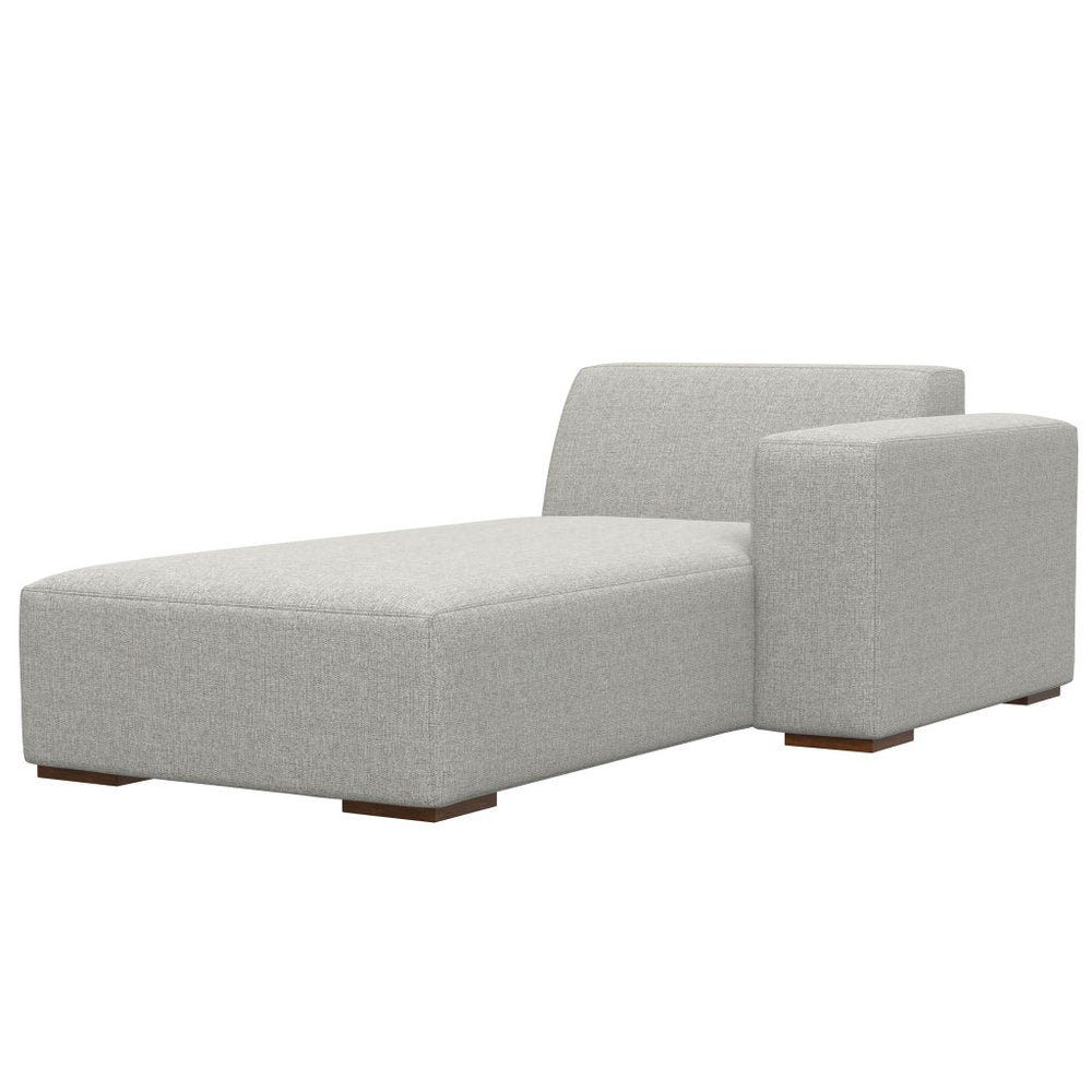 44" Gray and Brown Fabric Arm Chair