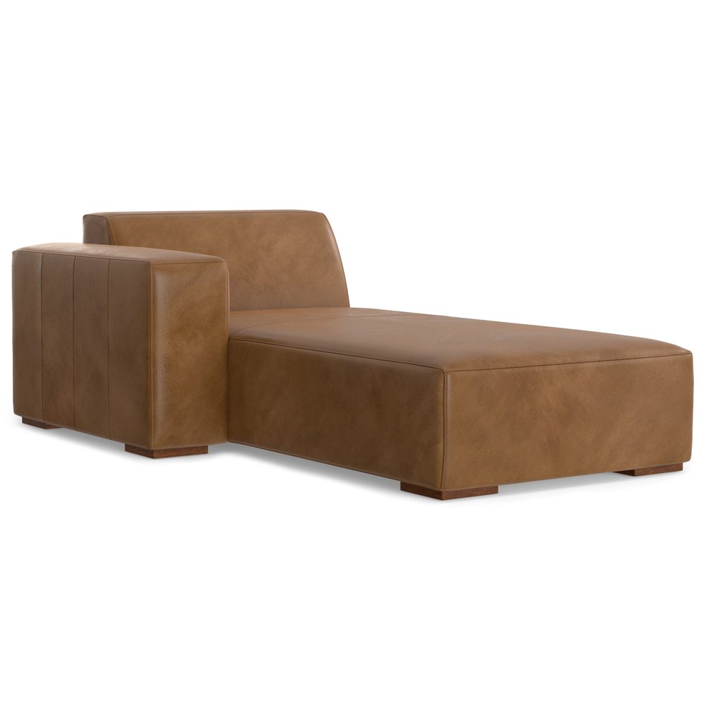 44" Brown Leather Arm Chair