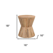 Set of Three Brown Solid Wood Round Solid Furniture Set