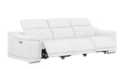 Three Piece White Genuine Leather Six Person Seating Set