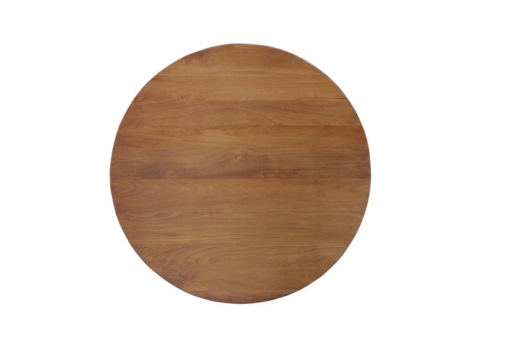 Five Piece Brown Round Solid Wood Dining Set with Four Chairs