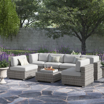 Outdoor Wicker Seating Group With Cushions