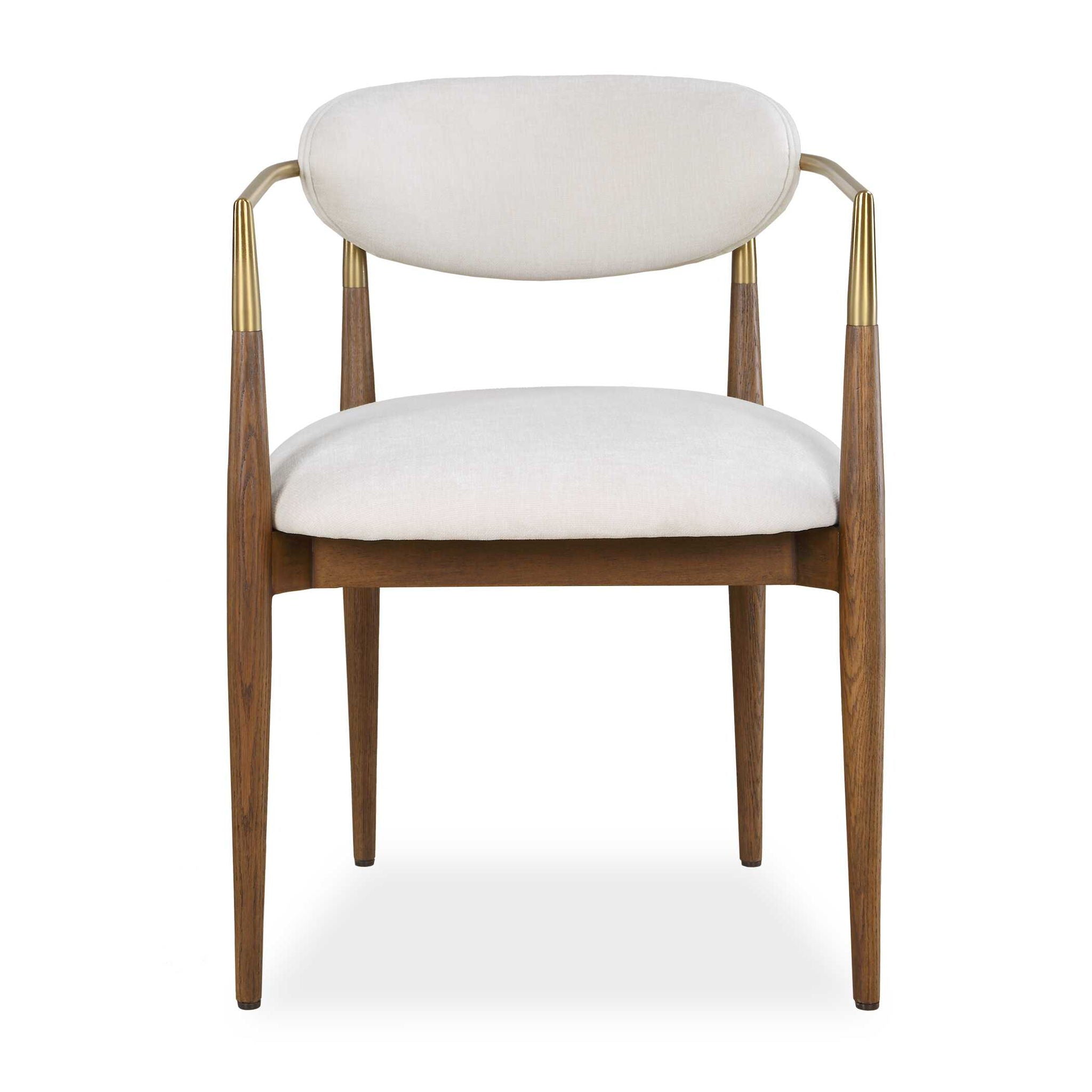Moxie - Dining Arm Chair - Walnut / White