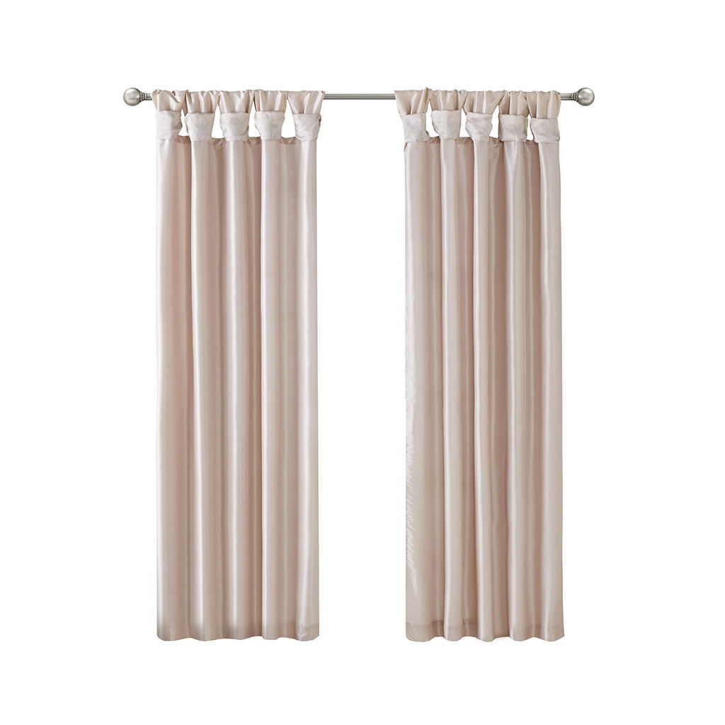 Emilia - Twist Tab Lined Window Curtain - Blush