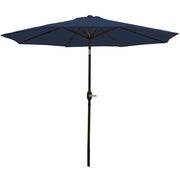 9' Dark Blue Polyester Octagonal Tilt Market Patio Umbrella