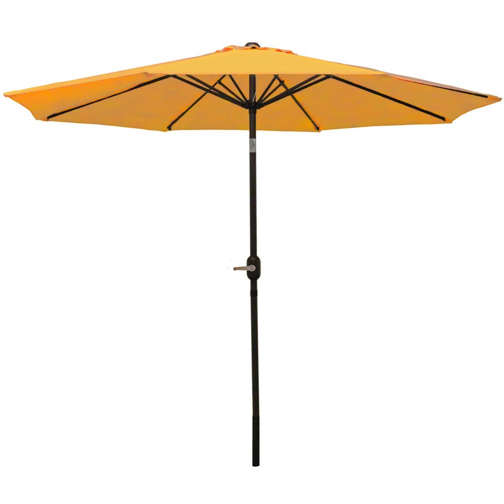 9' Gold Polyester Octagonal Tilt Market Patio Umbrella