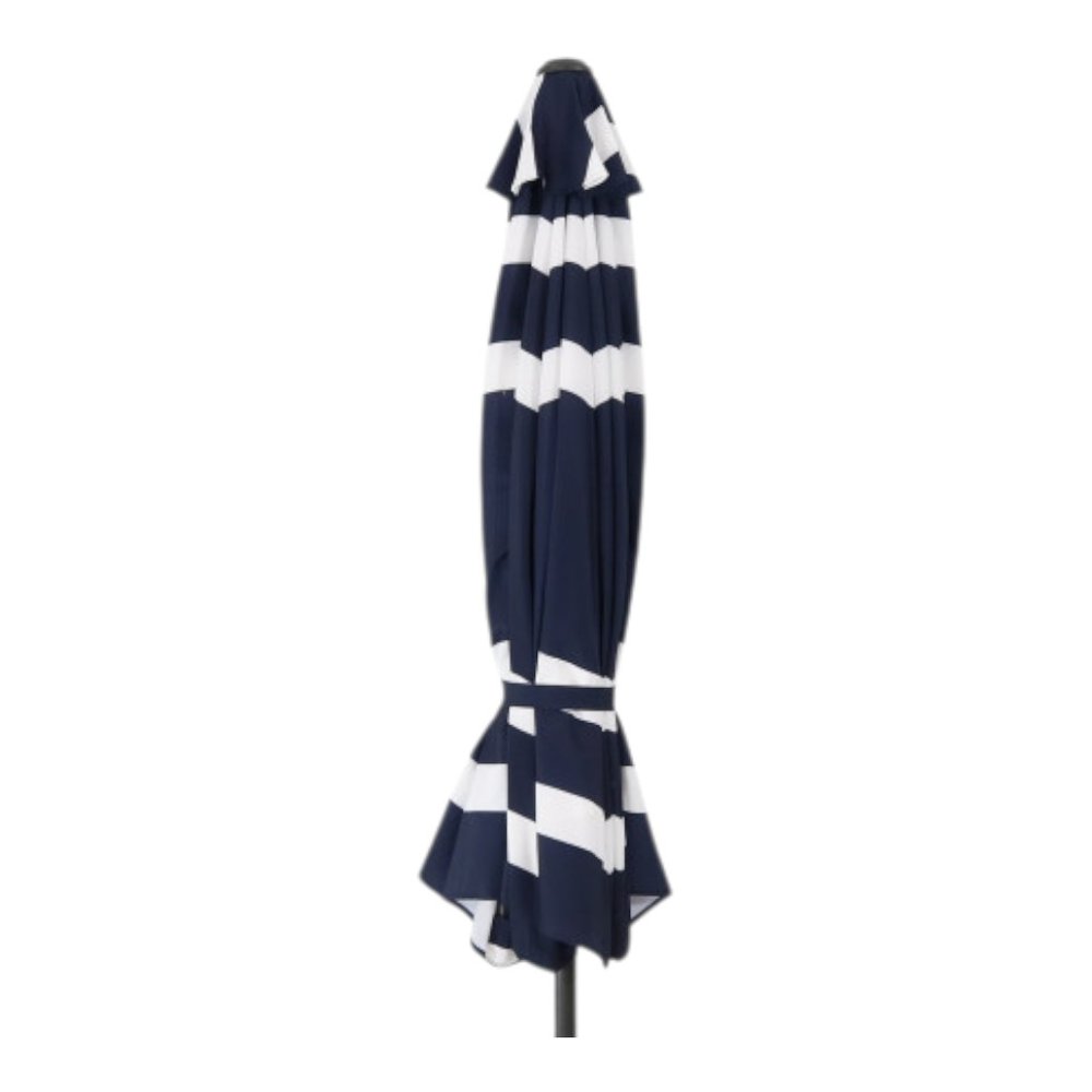 9' Dark Blue Polyester Octagonal Tilt Market Patio Umbrella