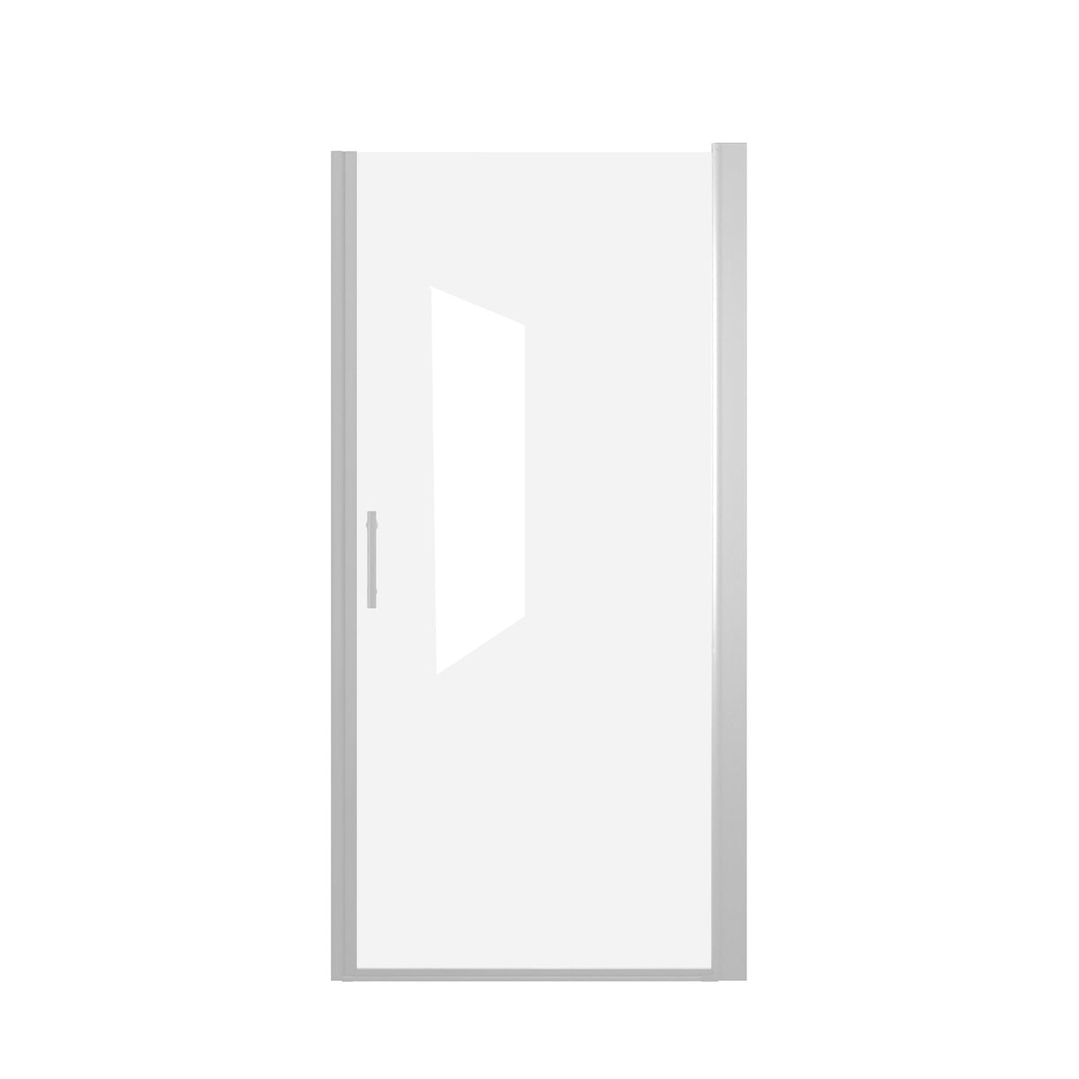Chrome Shower Door With Explosion Proof Film, Half Frame Design - Chrome