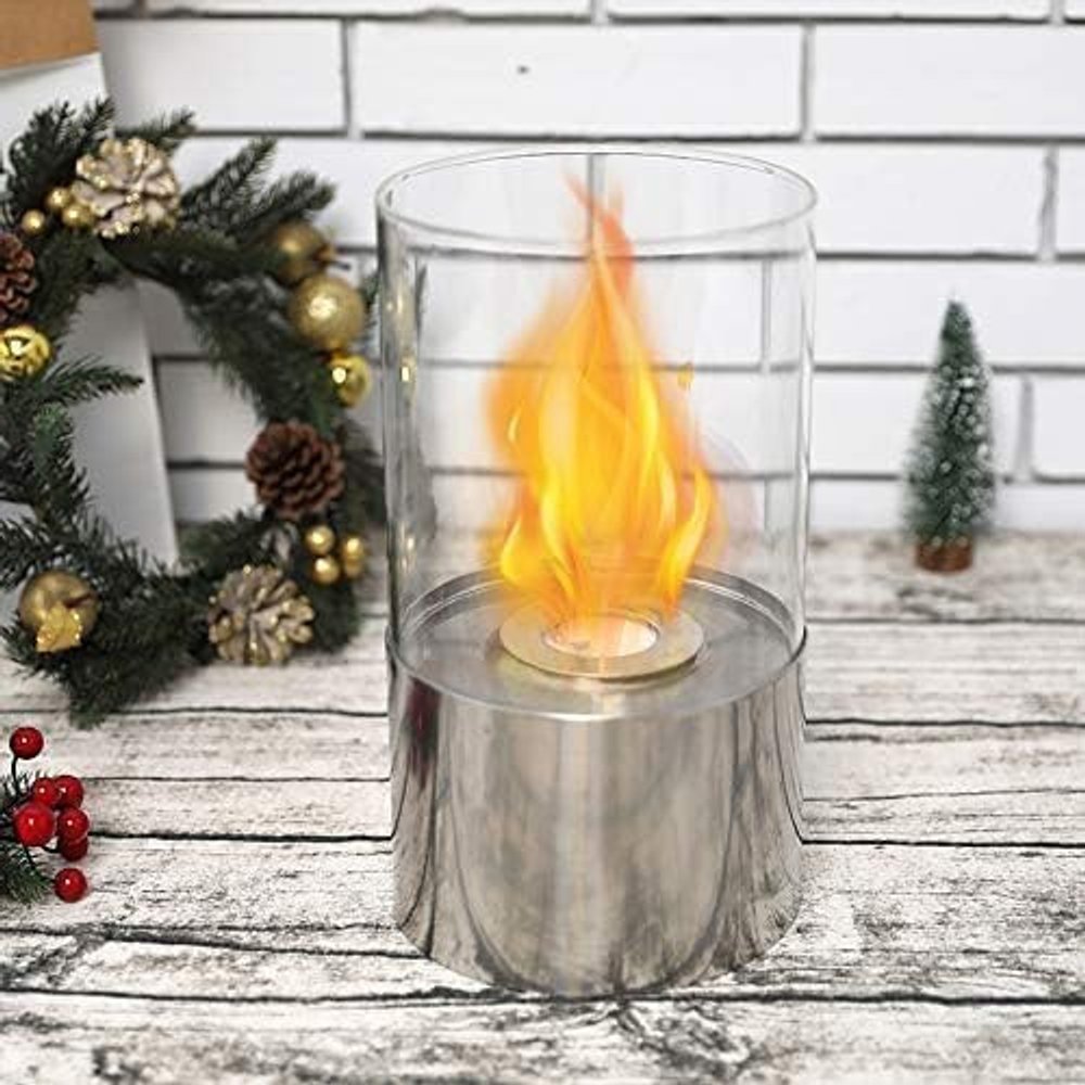 11" Silver Stainless Steel BioEthanol Portable Firepit