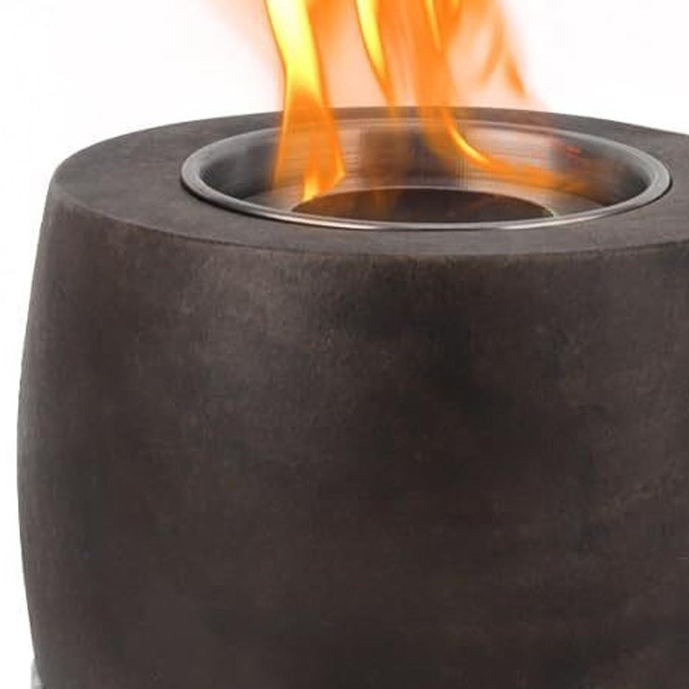 8000 BTU 7" Black Stainless steel Bio-ethanol fuel Portable Round Fire Pit