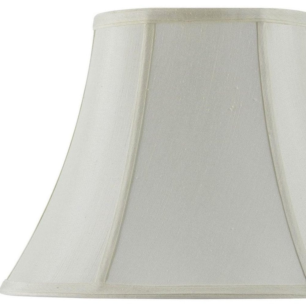 Eggshell Linen Piped Bell Lamp Shade