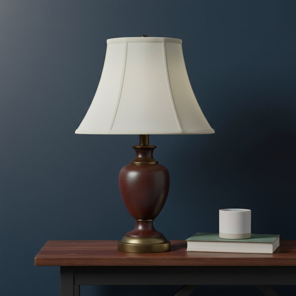 Eggshell Linen Piped Bell Lamp Shade