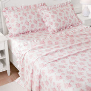 Microfiber Ruffle - Queen Sheets - Pink Floral