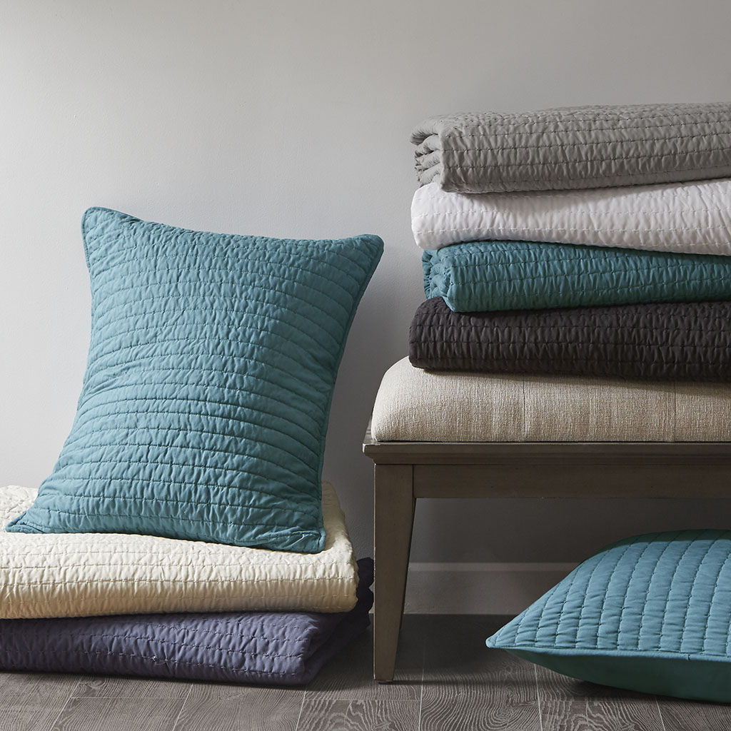 Keaton - King Reversible Coverlet Set - White
