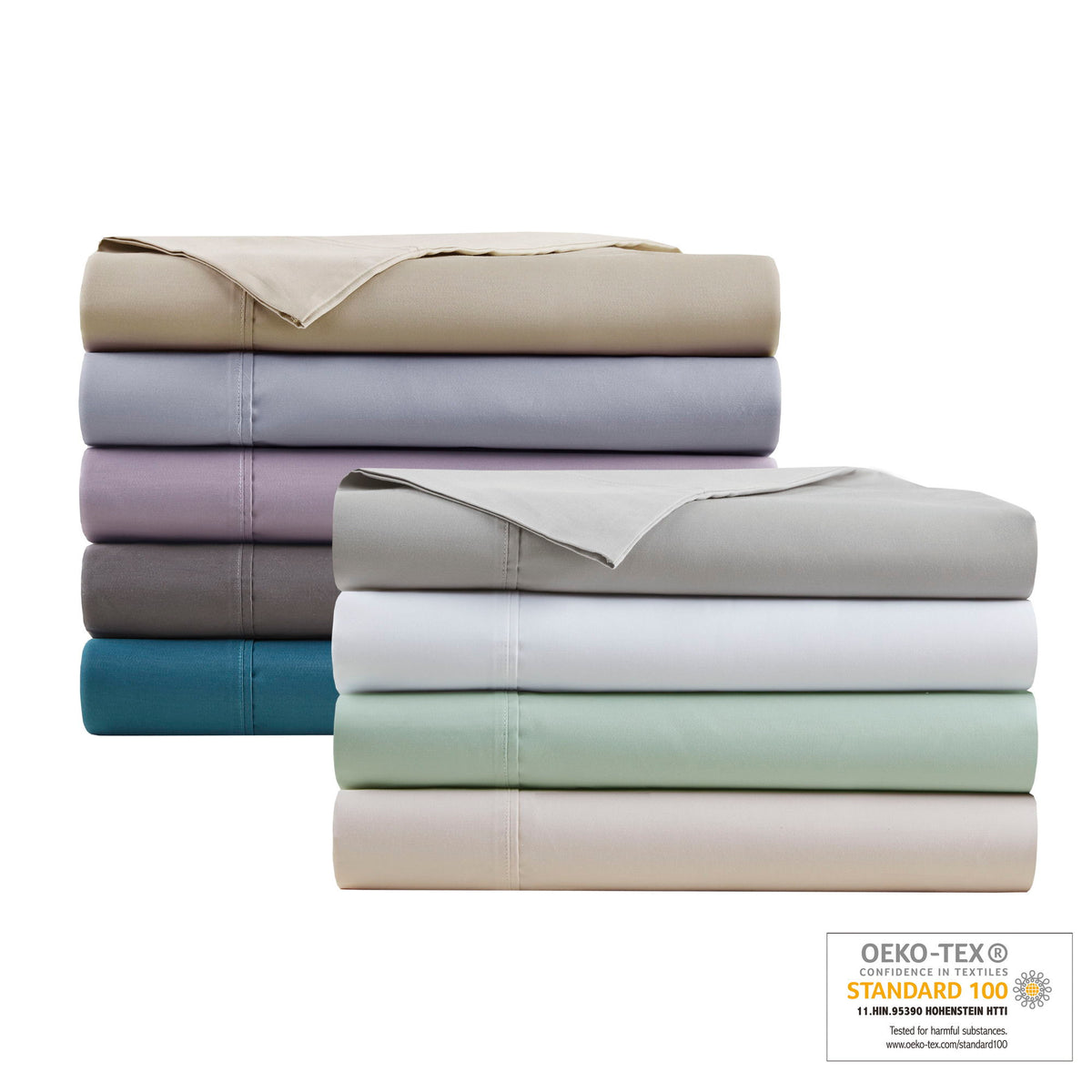 600 Thread Count - Full Cooling Blend 4 Piece Sheet Set - Seafoam