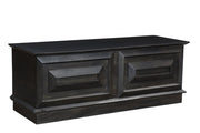 52" Dark Brown Solid Wood Storage Ottoman
