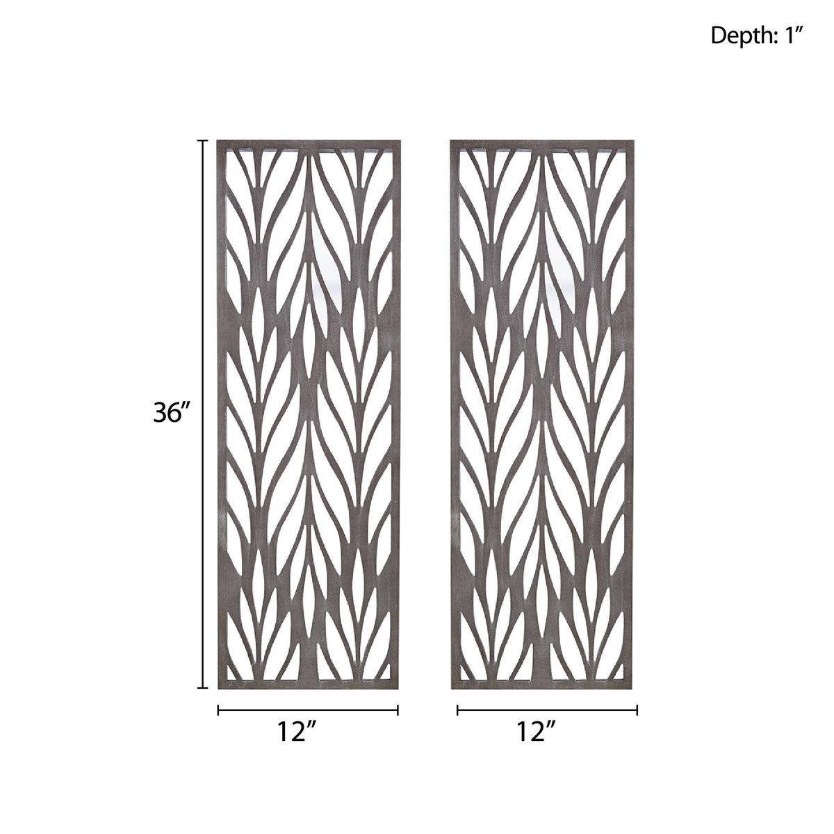 Florian - Carved Wall Panel Decor (Set of 2) - Reclaimed Gray