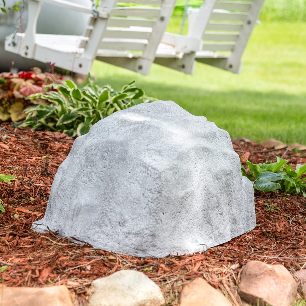 14" Gray Polyresin Faux Rock