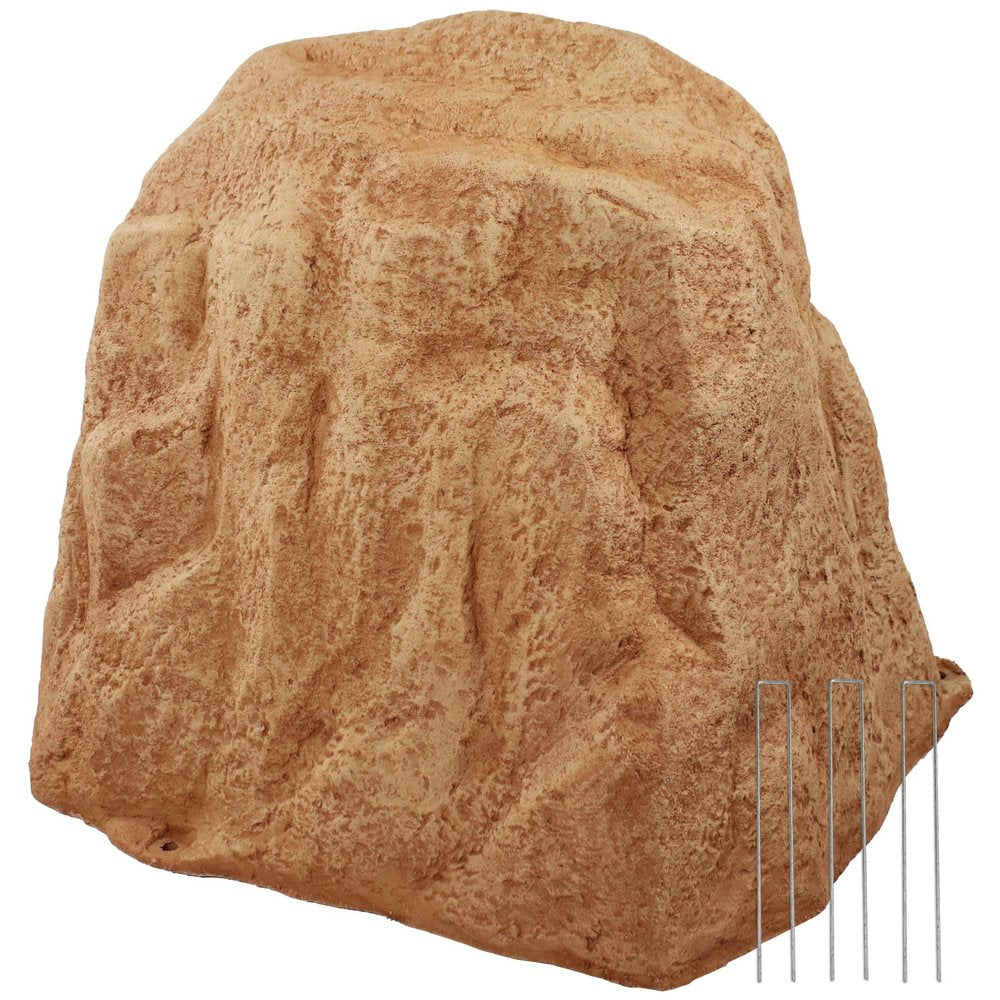 22" Sand Polyresin Faux Rock