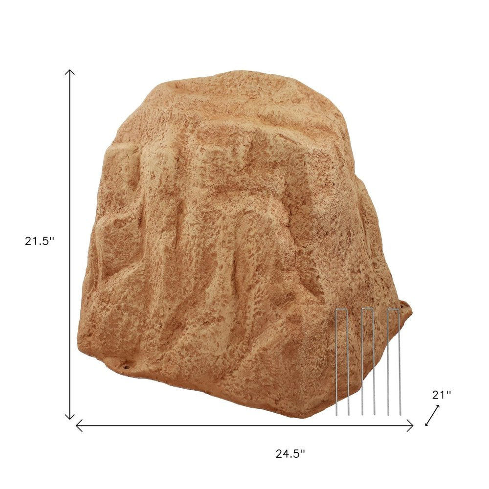 22" Sand Polyresin Faux Rock