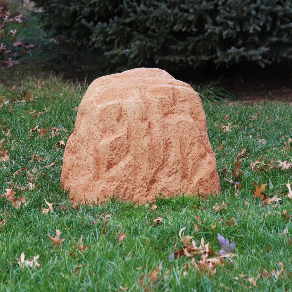 22" Sand Polyresin Faux Rock