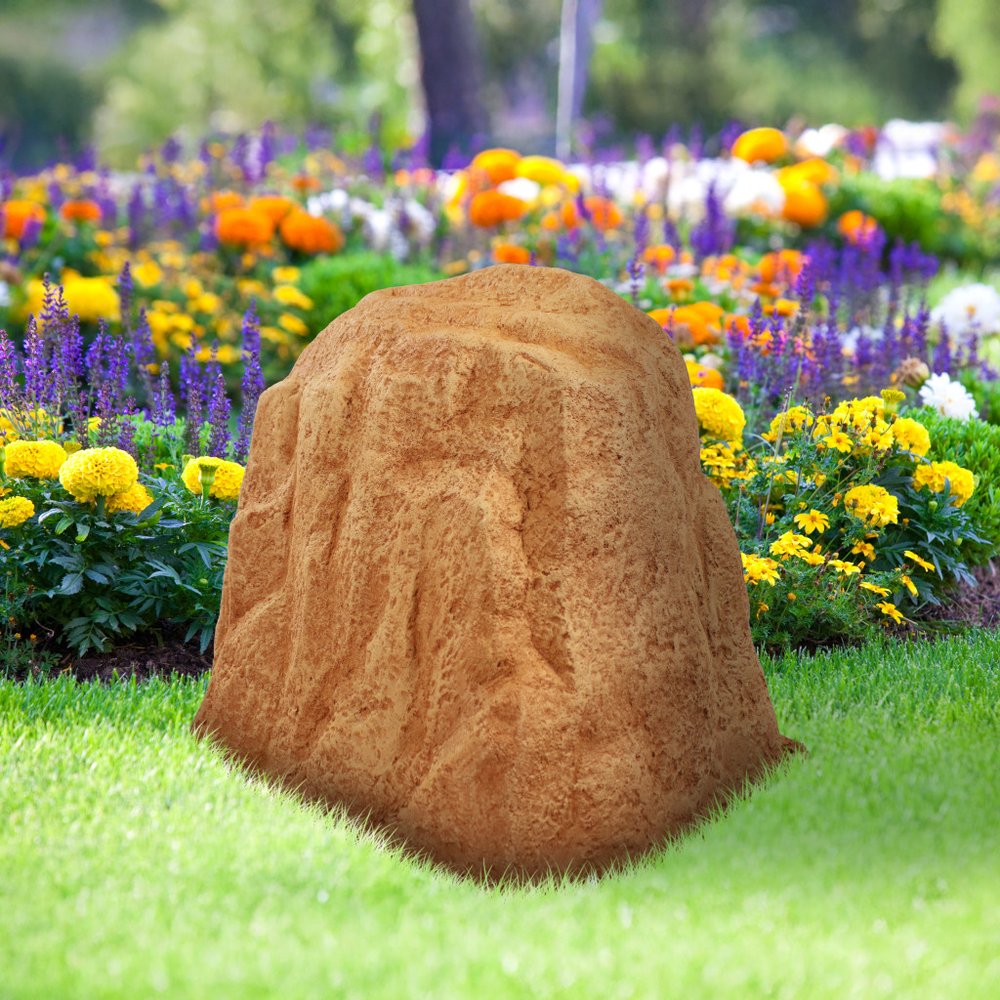 22" Sand Polyresin Faux Rock