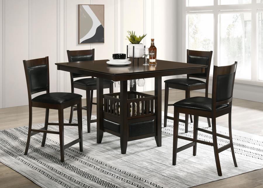 Jaden - 5 Piece Square Counter Height Dining Set - Espresso