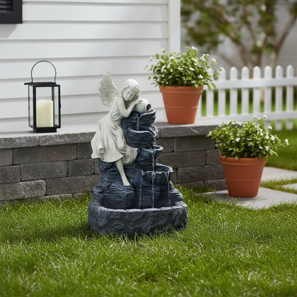 29" Gray Heavy Duty Plastic LED lights Garden Art
