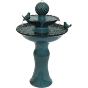 27" Teal Blue Ceramic Birds Garden Hanging Wall or Door Decor