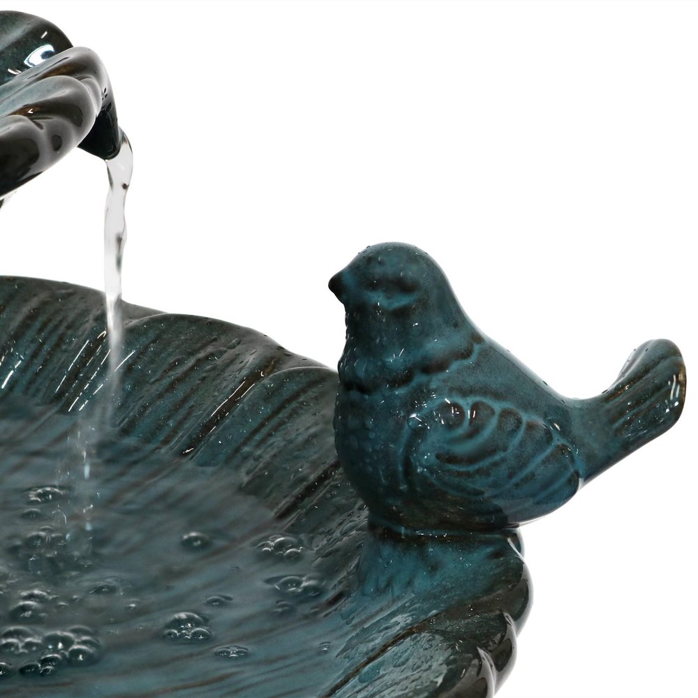 27" Teal Blue Ceramic Birds Garden Hanging Wall or Door Decor