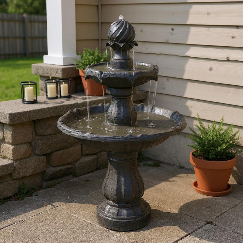 35" Black Heavy Duty Plastic Garden Art