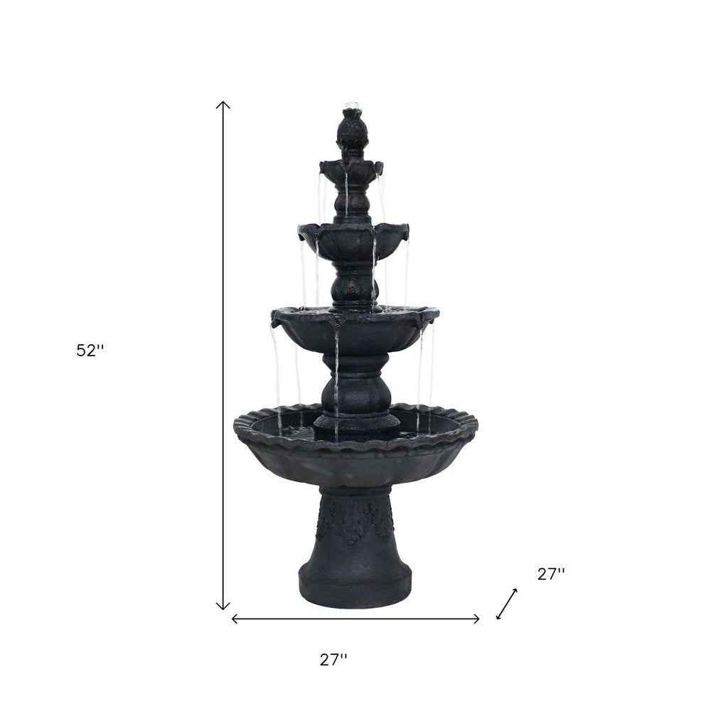 52" Black Polyresin Garden Art