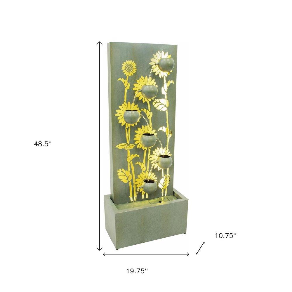49" Light Green Steel LED lights Garden Hanging Wall or Door Decor