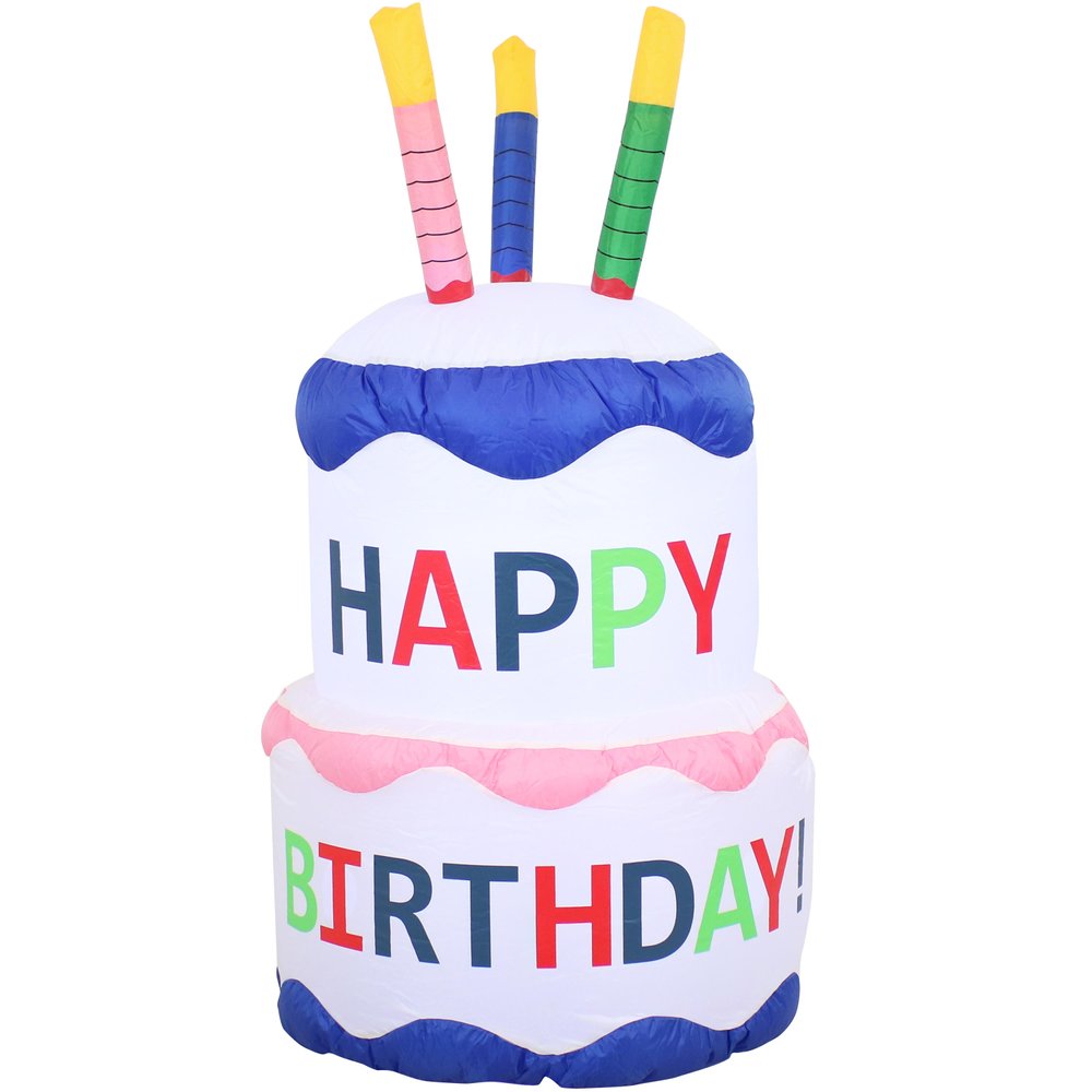 49" White Polyester Birthday LED lights Garden Hanging Wall or Door Decor