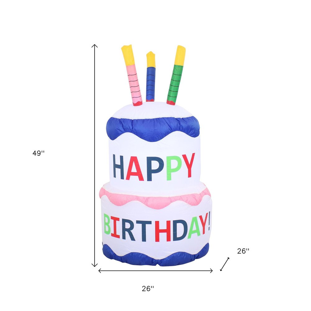 49" White Polyester Birthday LED lights Garden Hanging Wall or Door Decor
