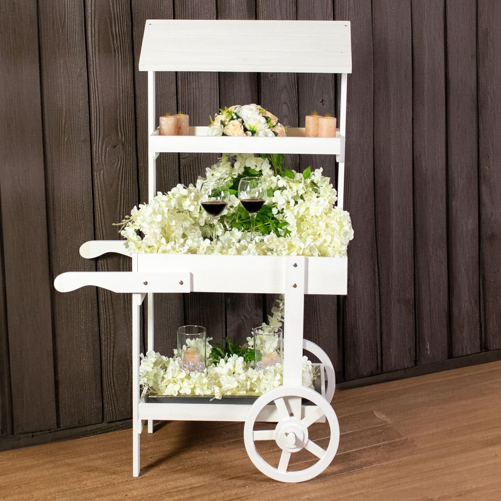 49" White Solid Wood Garden Hanging Wall or Door Decor