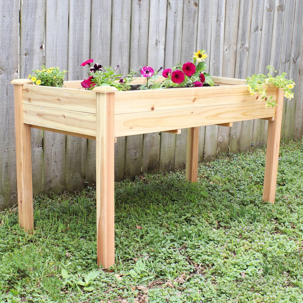 49" X 25" Natural Rectangular Raised Garden Bed