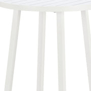 24" White Aluminum Slat Rounded Outdoor Bar Table