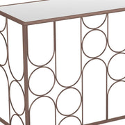 50" Clear and Bronze Mirrored Glass and Steel Frame Console Table