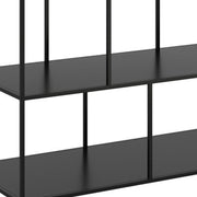 54" White and Black Genuine Marble and Steel Frame Console Table With Two Shelves