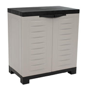 23" Black and Gray Plastic Accent Cabinet With Two Doors