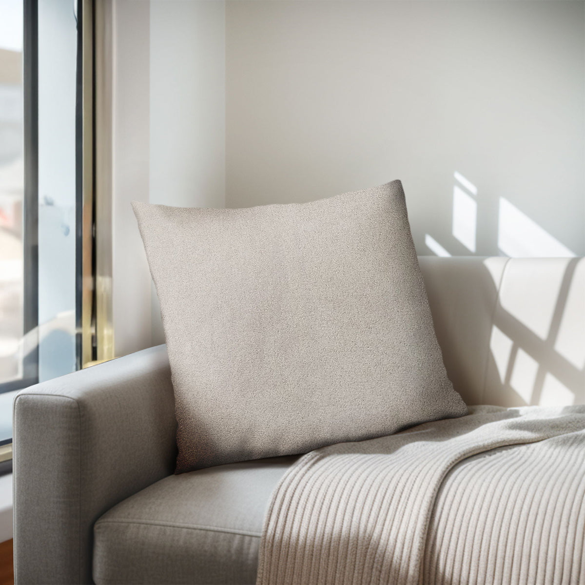 Monte - Solid Square Pillow - Beige