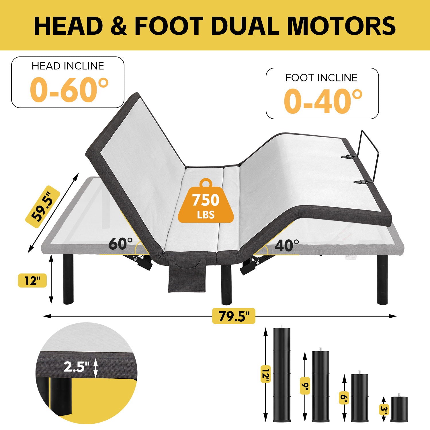 Ergonomic Adjustable Bed & Zero Gravity Base